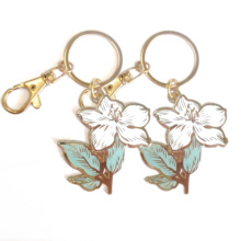 Sample Free Key Chain Maker Custom Logo Key Ring Bulk Zinc Alloy Silver Gold Plated Flower Figure Couple Love Keyring